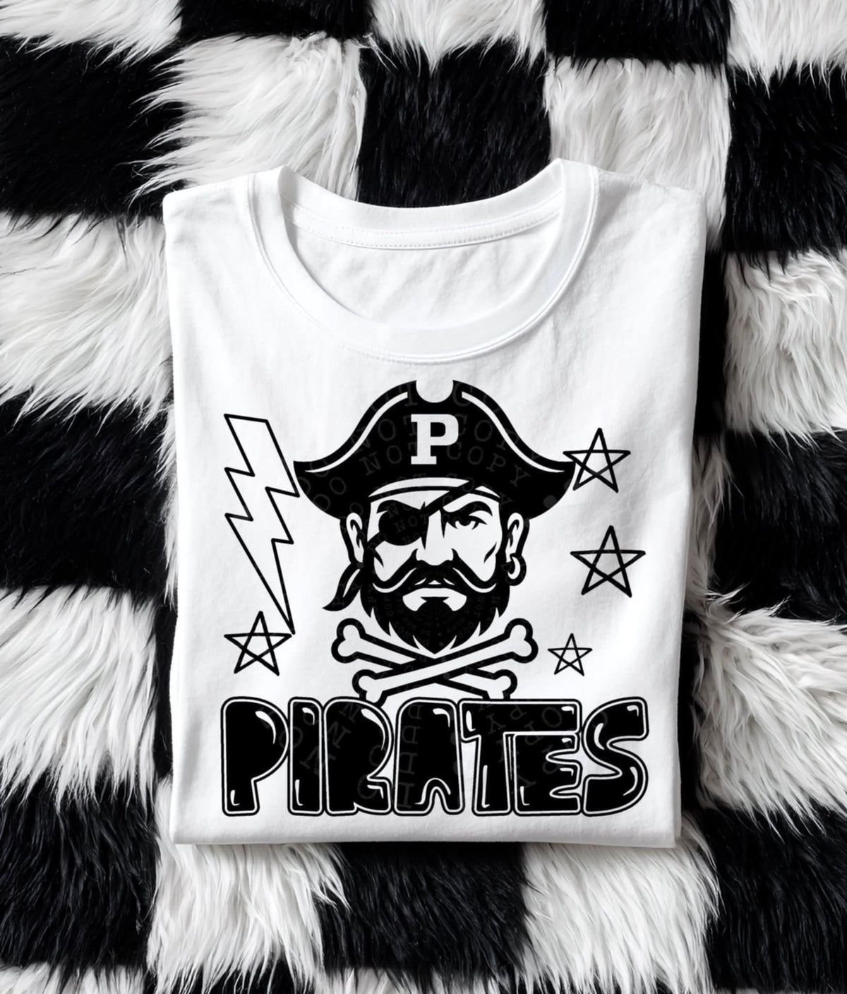 Pirates mascot BLACK (C’s) DTF transfer