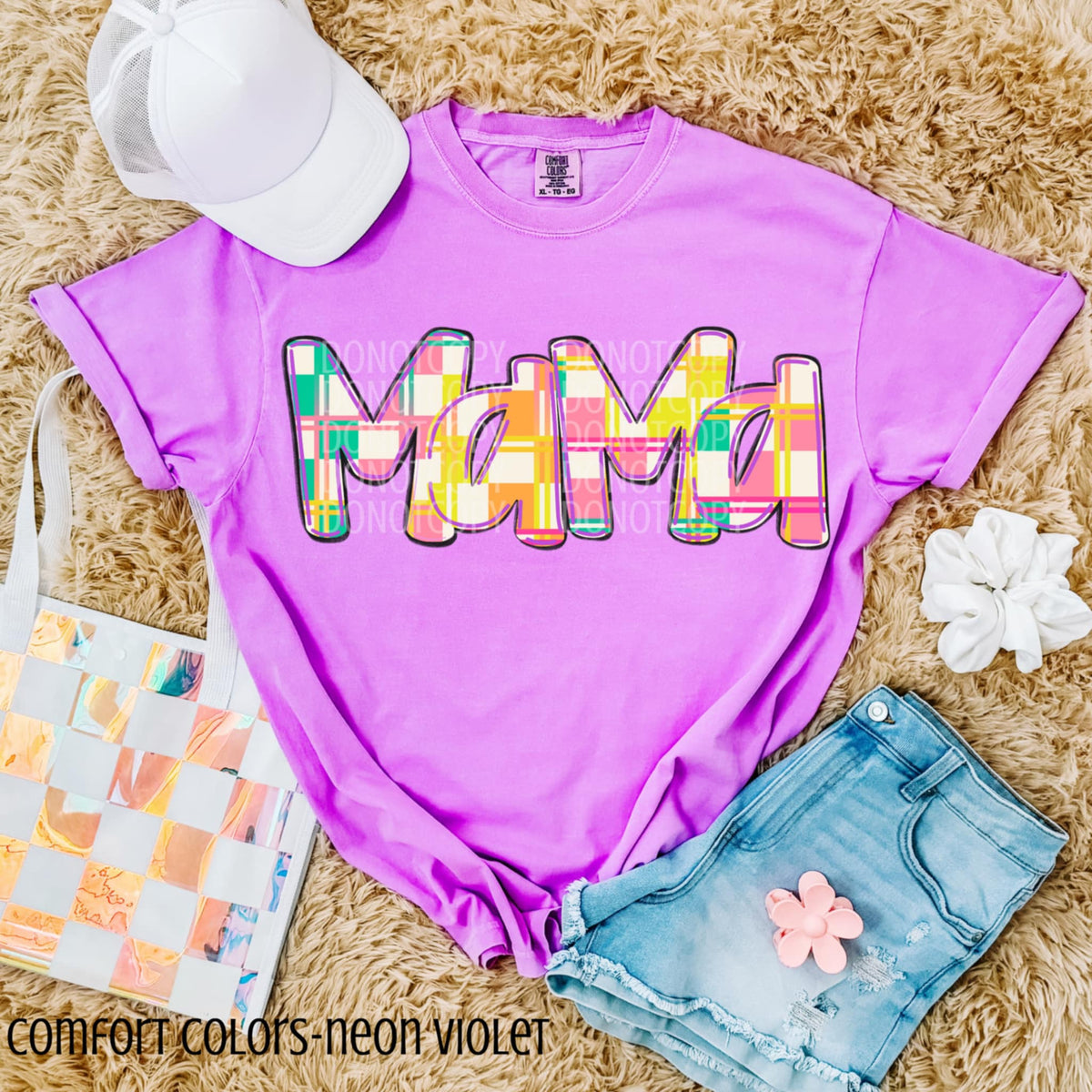 Mama colorful checkered (CSG) 103191 DTF transfer