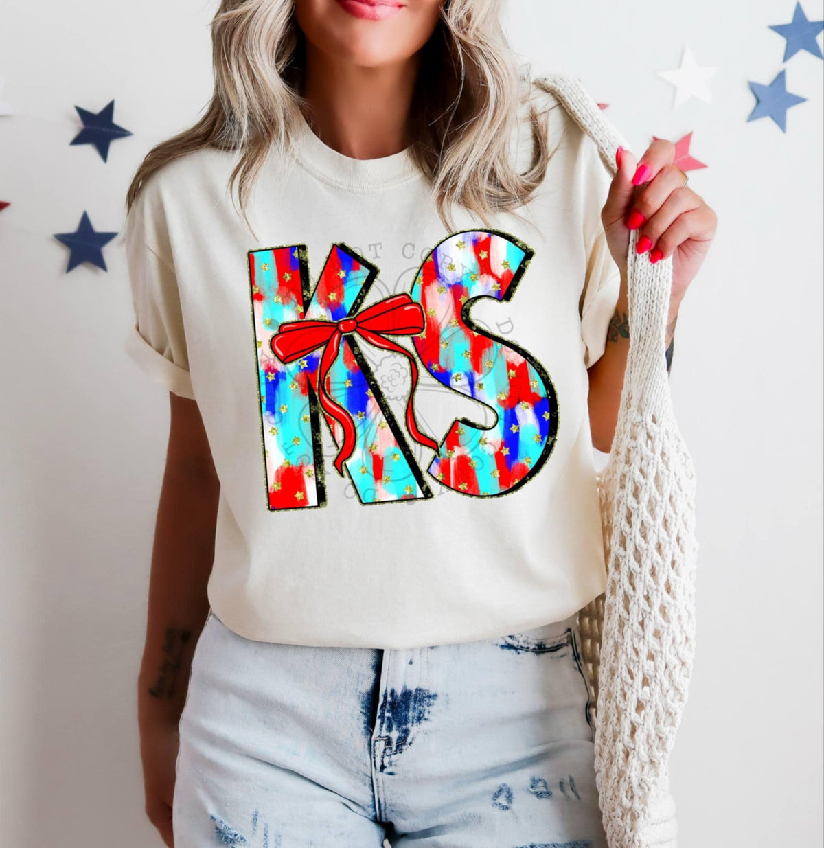 Patriotic brushstroke states DTF transfers