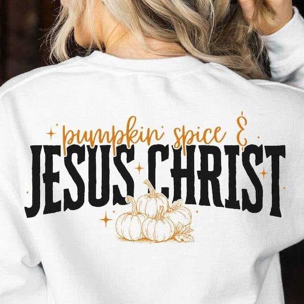 Pumpkin spice & Jesus Christ yellow and black (KARTA) 62904 DTF transfer
