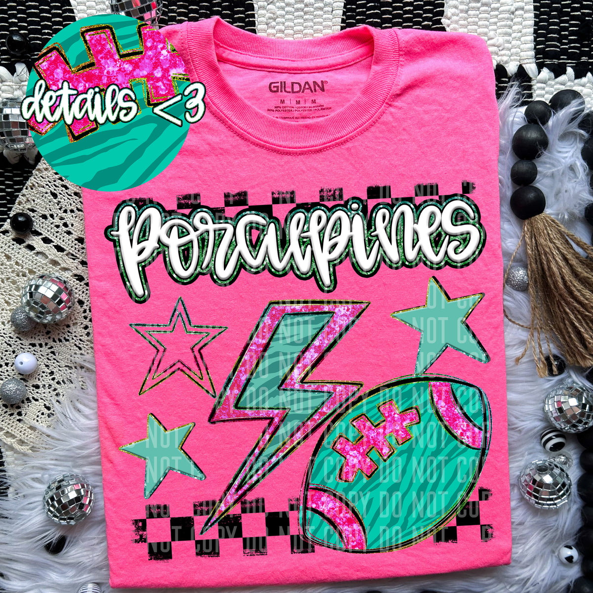 Porcupines Rainbow Football (Caplinger) 97515 DTF transfer