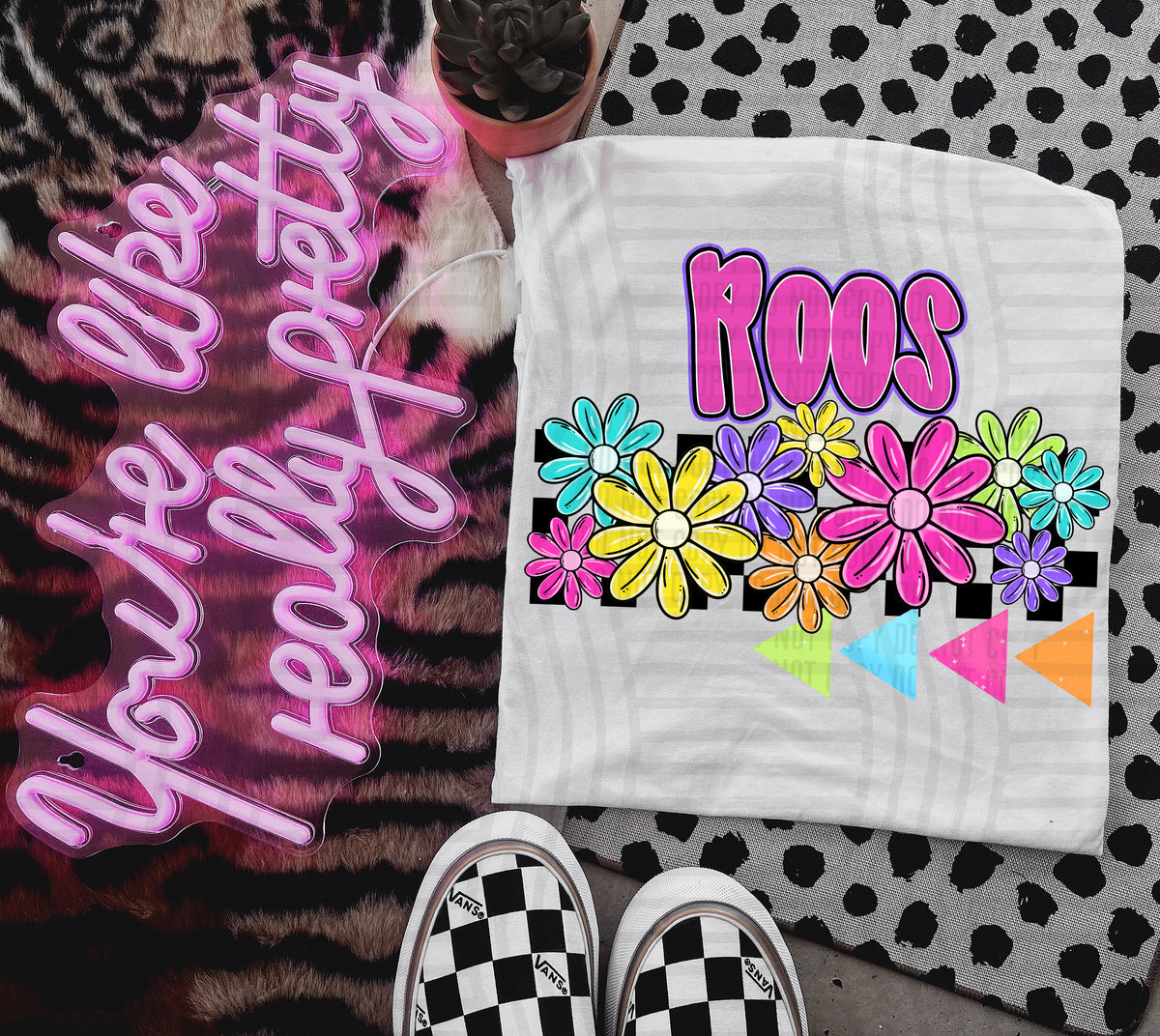 Roos Neon Bright Floral (Caplinger) 101314 DTF transfer