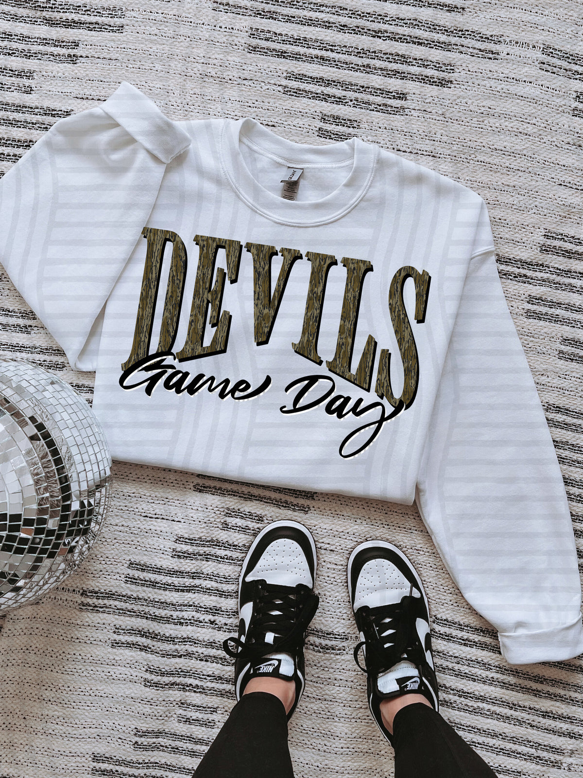 devils game day arched camo font (Caplinger) DTF Transfer