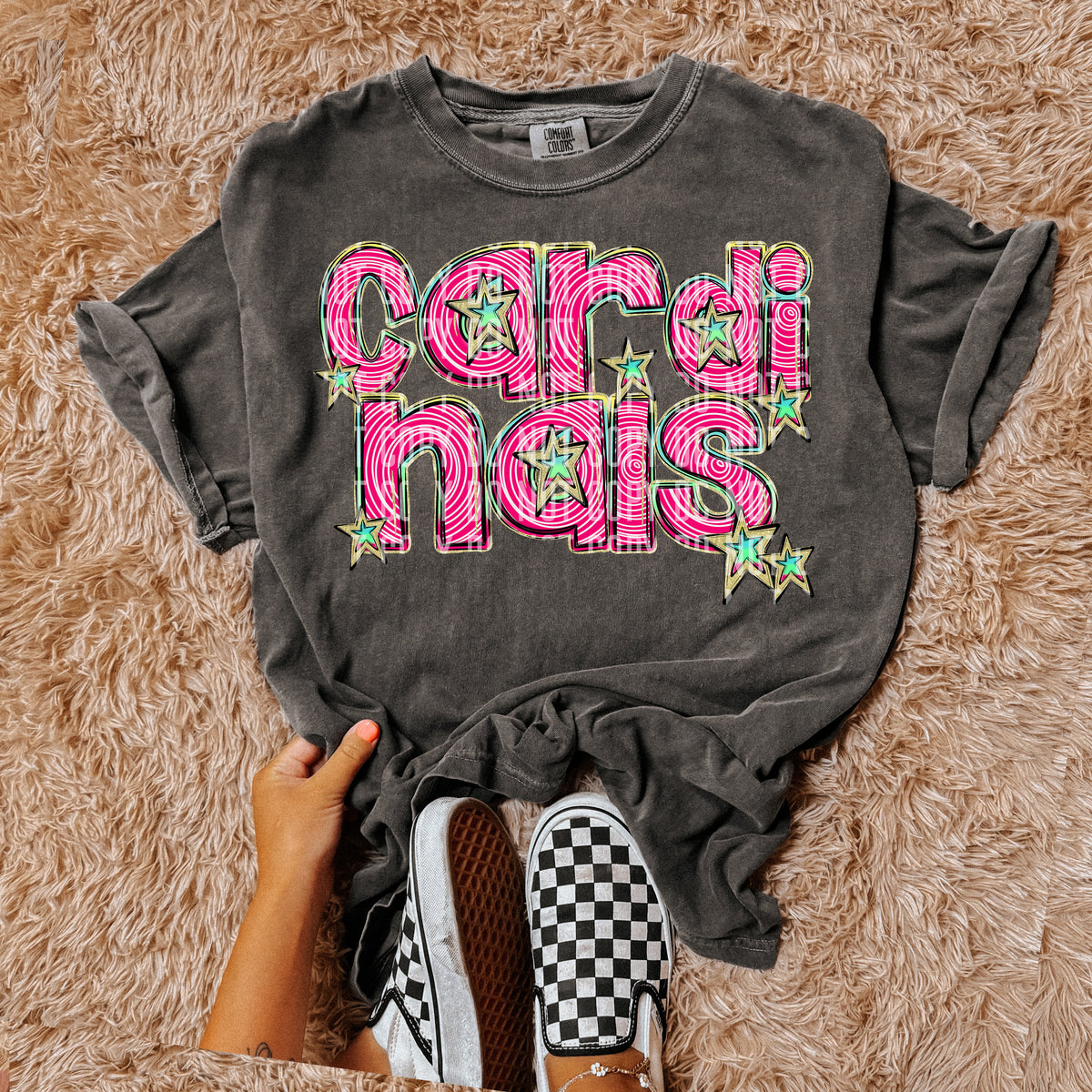 CATRDINALS pink swirl (Caplinger) DTF transfer