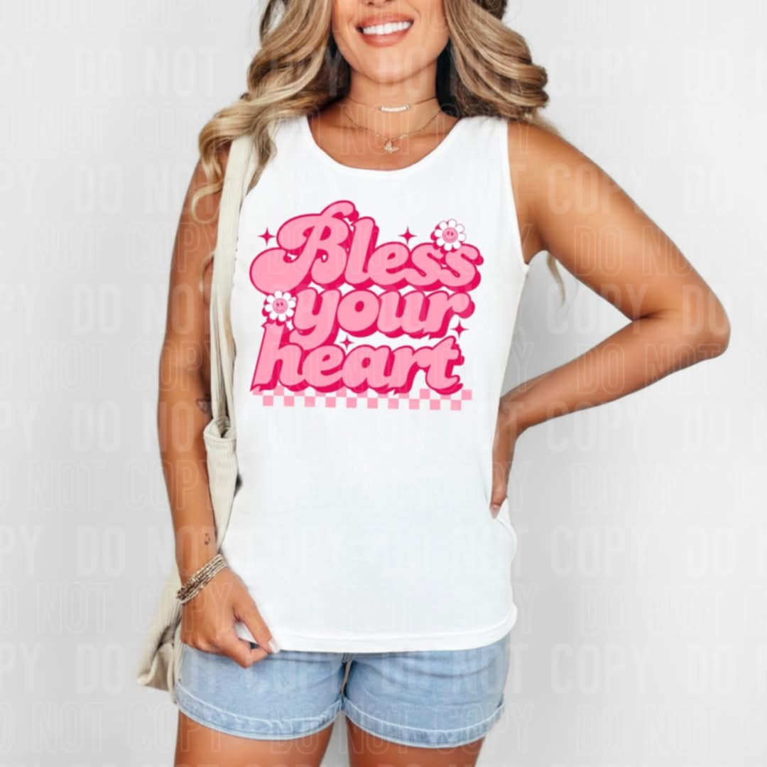 Bless your heart pink 106246 DTF transfer