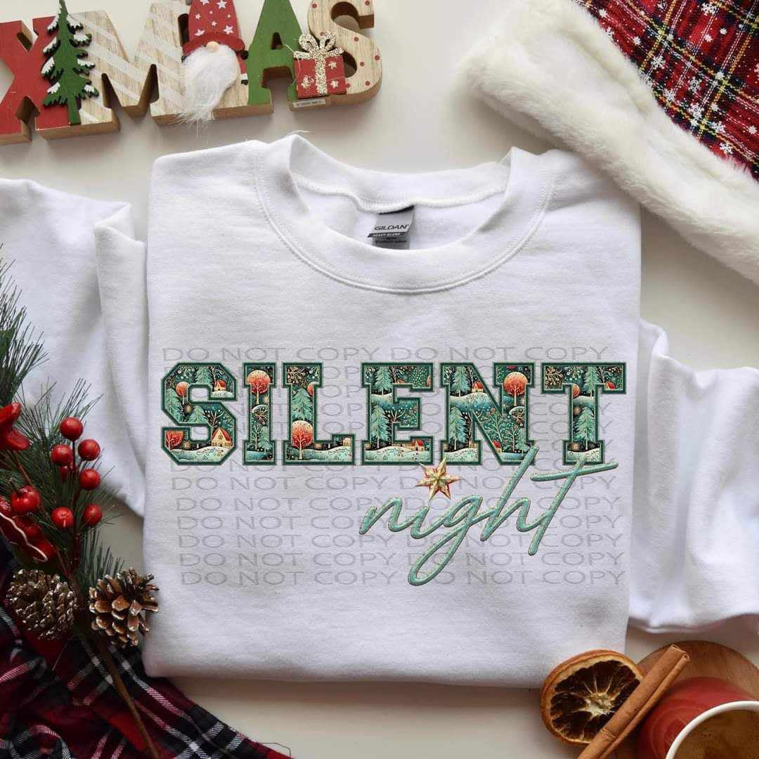 Silent night embroidery (TTD) 65466 DTF transfer