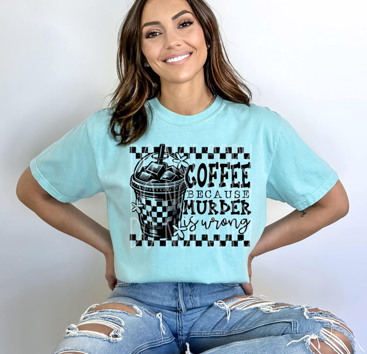 Coffee because murder is wrong 106239 DTF transfer