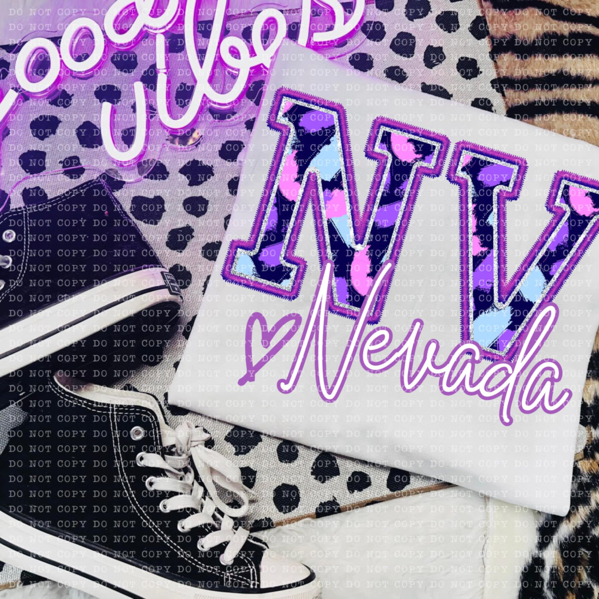 NV Nevada purple brushstrokes (ECHT) 94017 DTF transfer
