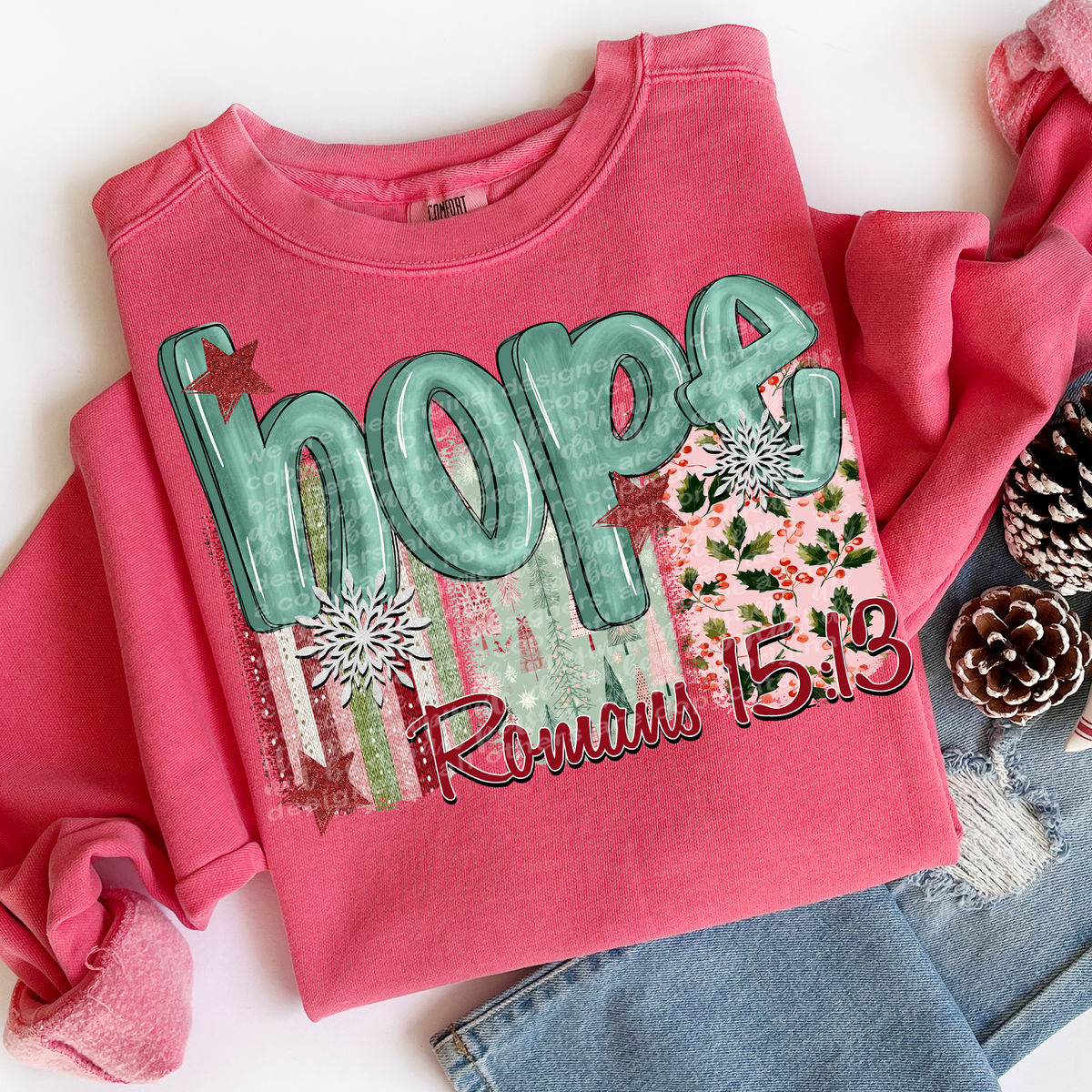 Hope Christmas Brushstrokes (TTD) DTF Transfer