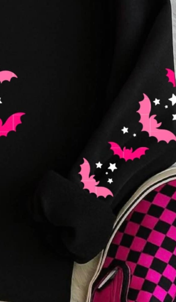 Ghost with pink bats SLEEVE (Linda) DTF Transfer