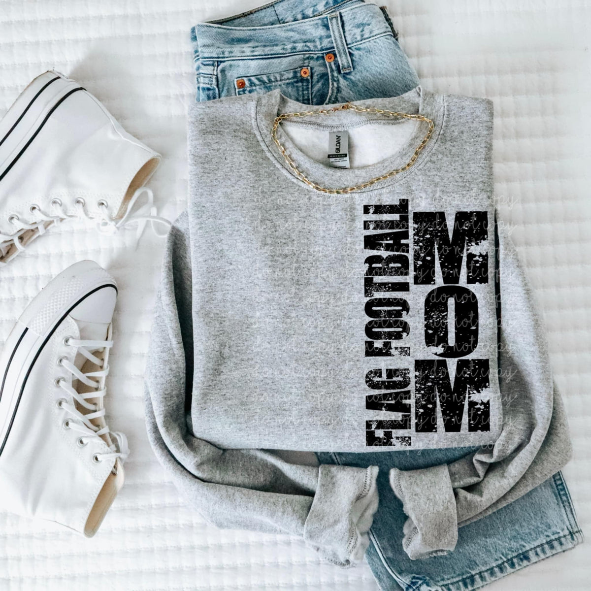 Flag football mom vertical grunge 93200 DTF transfer