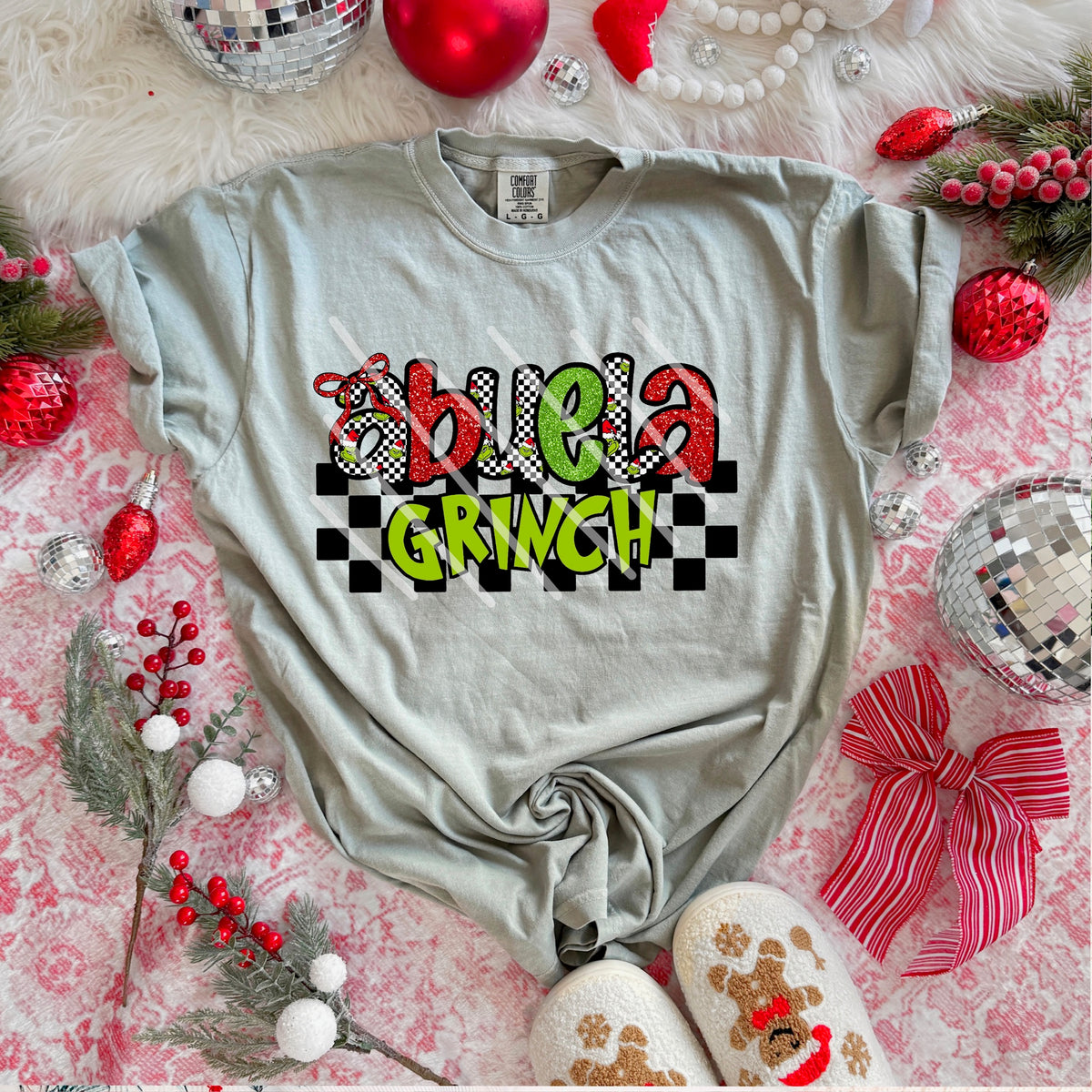 Abuela Green with bow (MZ) 113623 DTF transfer