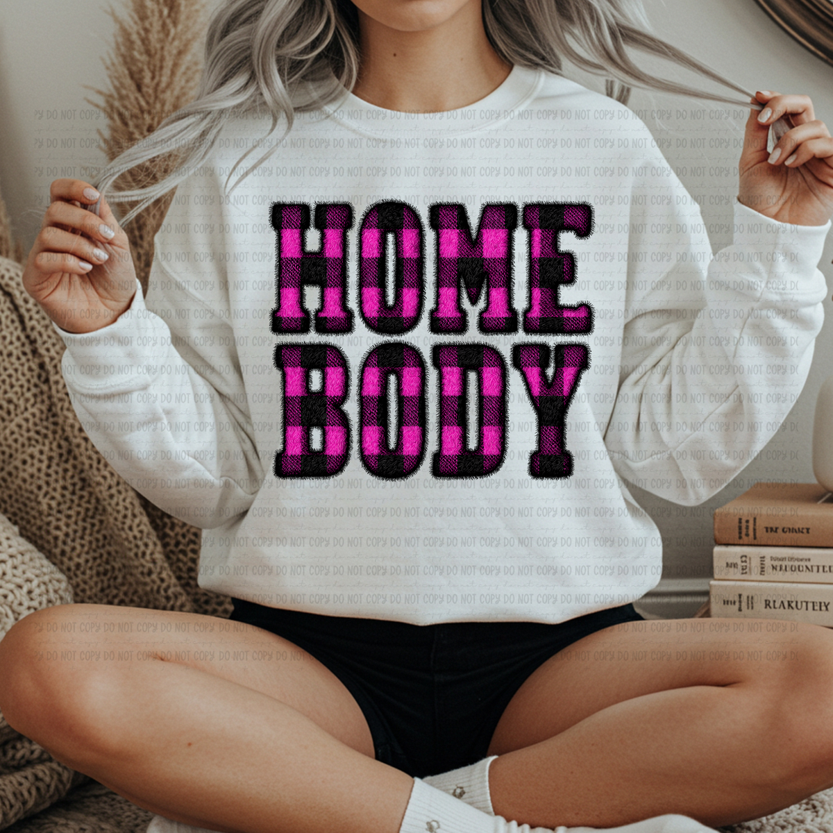 Homebody Pink plaid (revel) DTF Transfer
