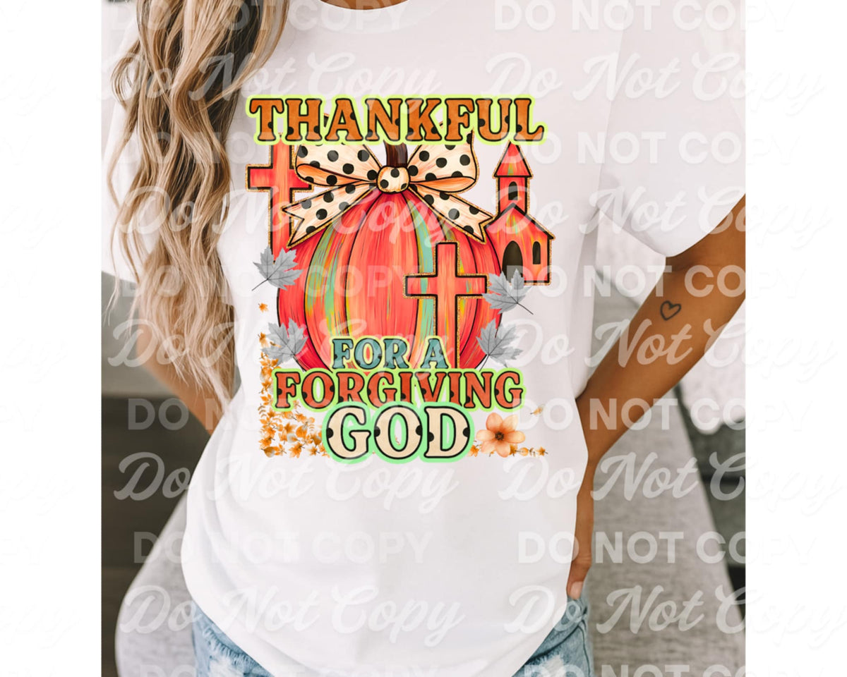 Thankful for a forgiving god pumpkin 106116 DTF transfer
