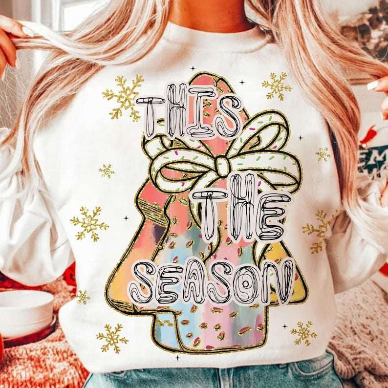 Tis the season brushstroke cake 67517 DTF transfer
