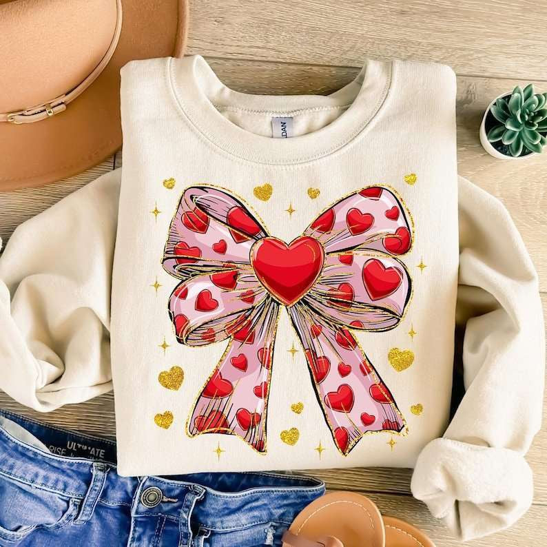 Heart filled bow 77688 DTF transfer