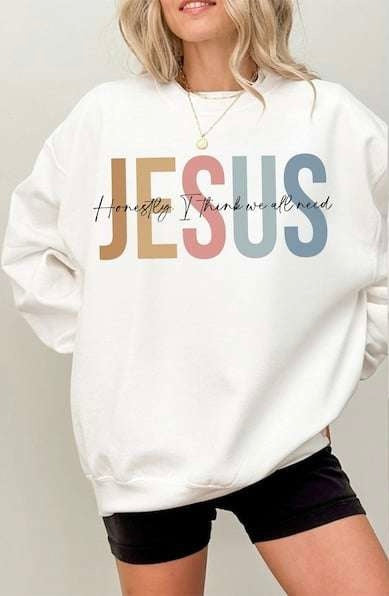 Honestly I think we all need Jesus black and colorful font 73820 DTF transfer