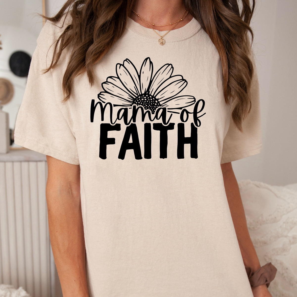 Mama of faith sunflower (black) DTF Transfer