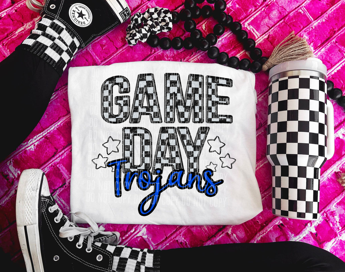 Game Day trojans (blue) 30889 DTF transfers