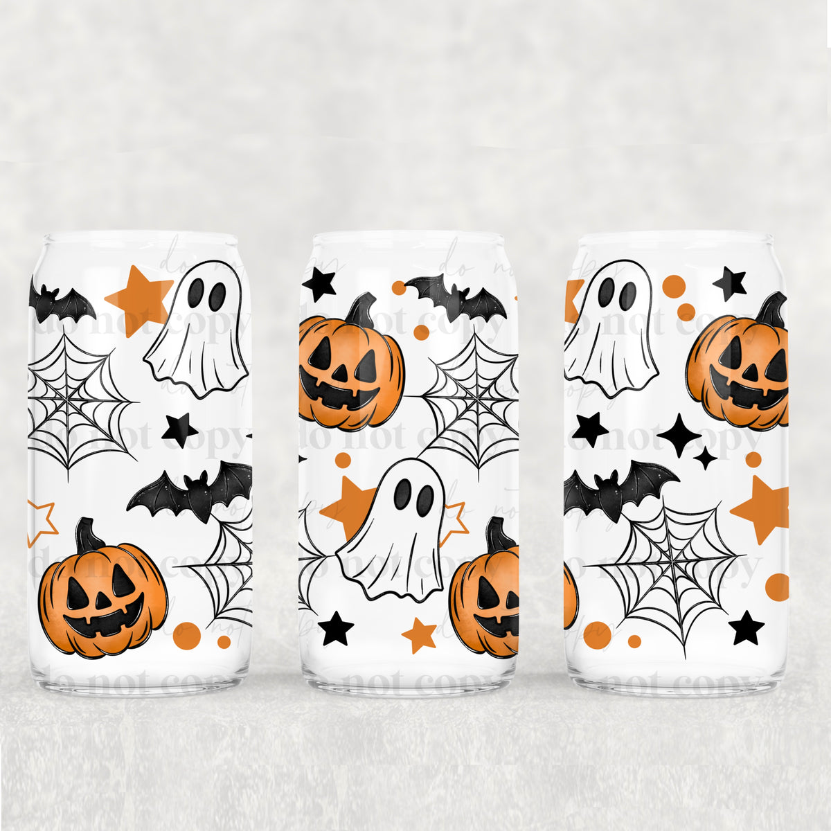 Ghosts pumpkins and spider webs (CSC) UV DTF WRAP