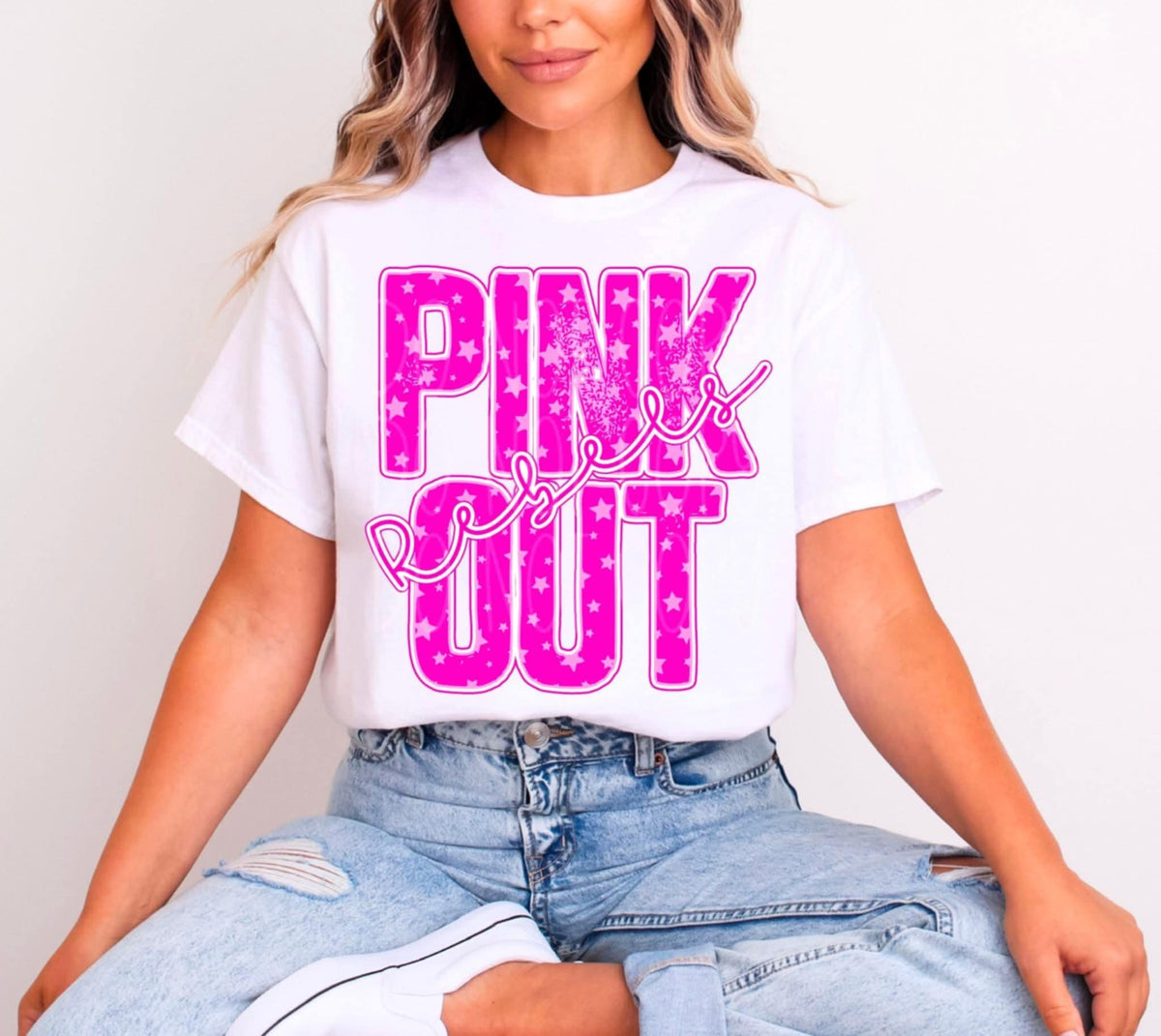 Rebels pink Out Mascot pink and stars (C’s) DTF transfer