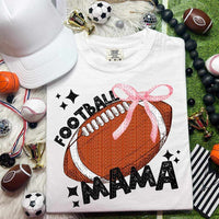 Football mama black font ball with pink bow (HW) 50222 DTF transfer