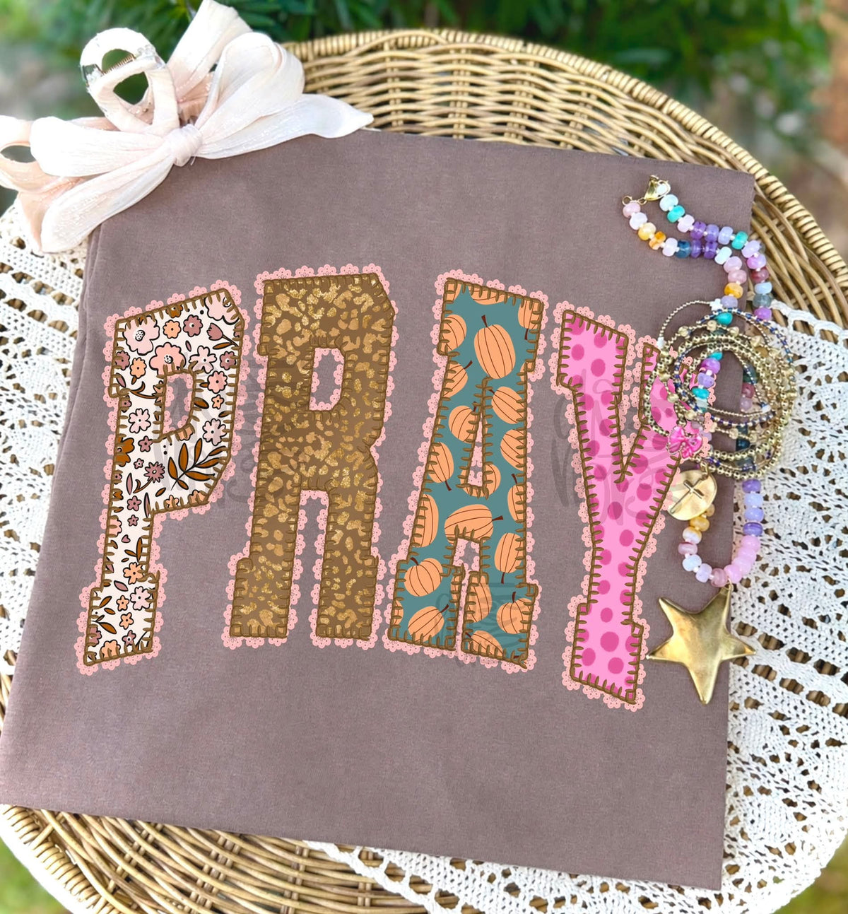 Pray multi print font SUNDAY SPECIAL DTF transfer