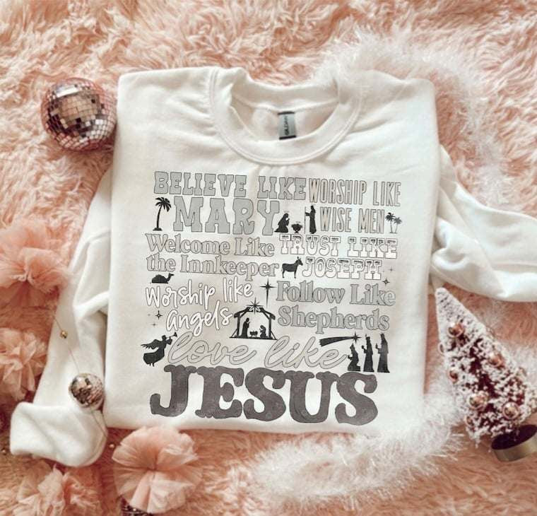 Believe like Mary worship like wise men GREY 62180 DTF transfer