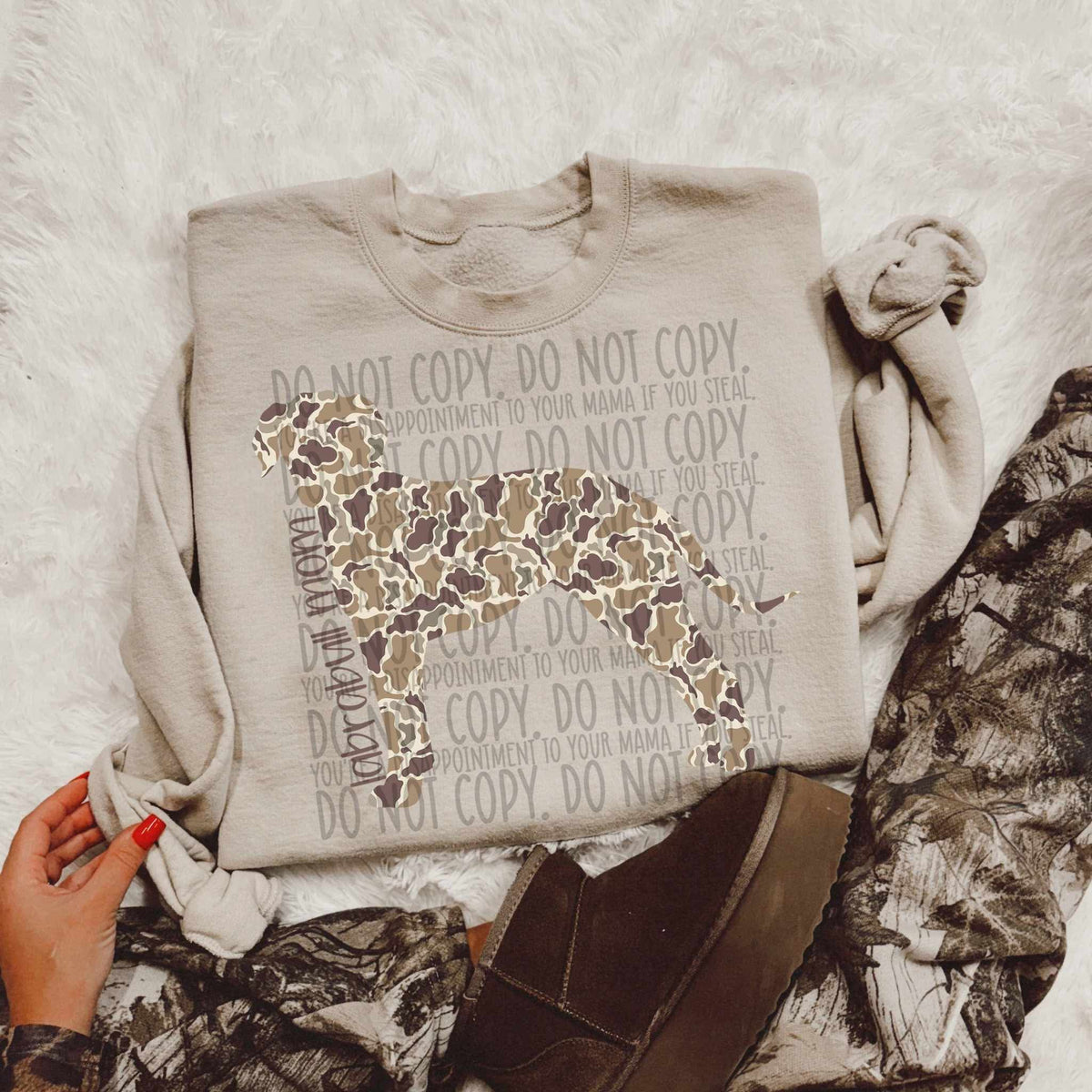 Labrabull mom CAMO (SWD) DTF transfer