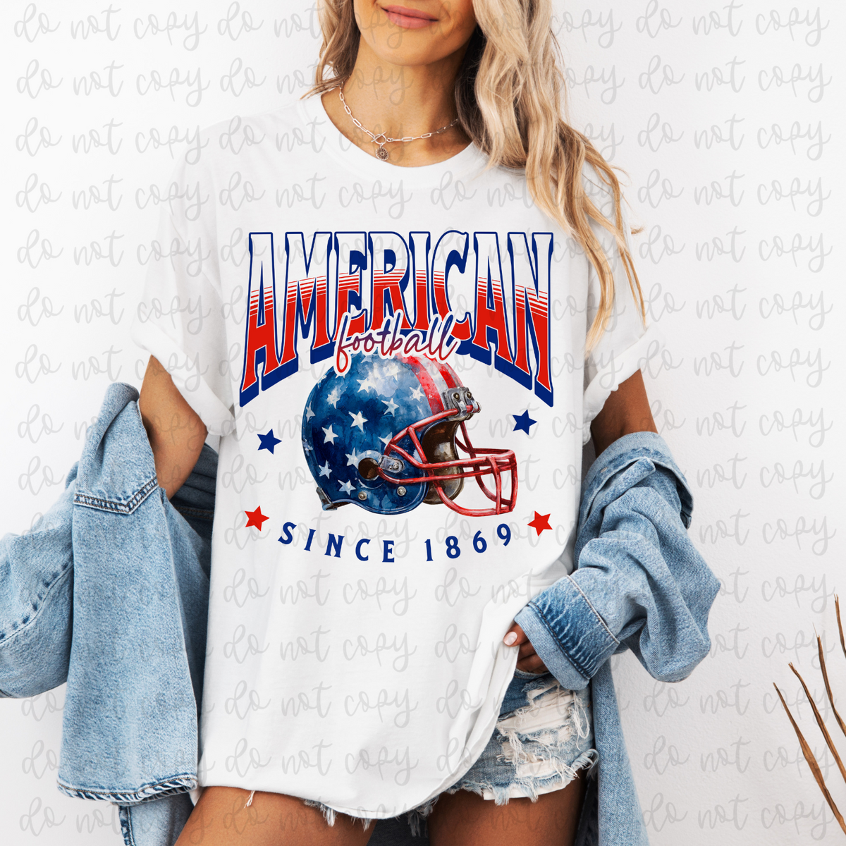 American football red white and blue (parker) DTF transfer