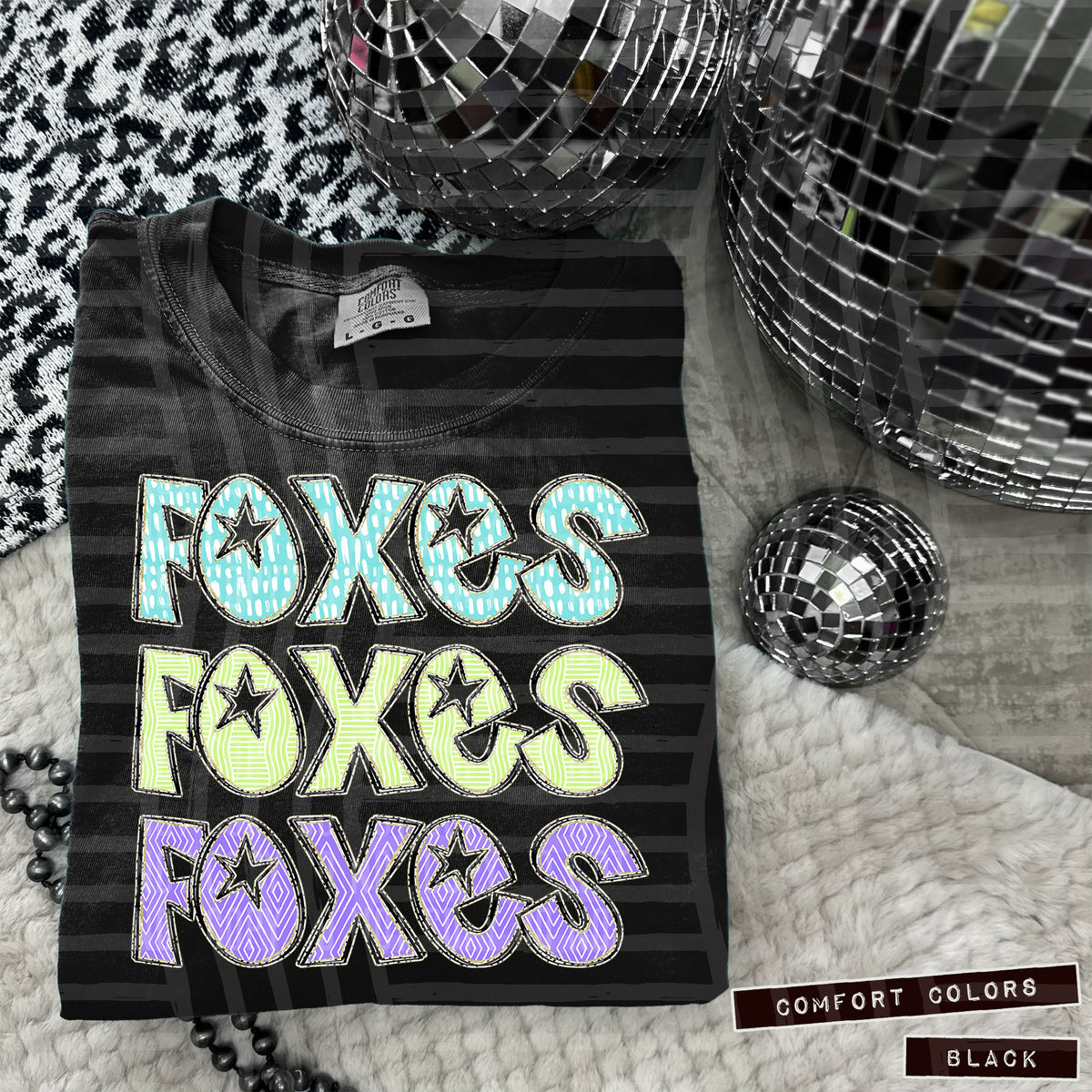 Foxes Pastel Star Stacked (Caplinger) 101597 DTF transfer