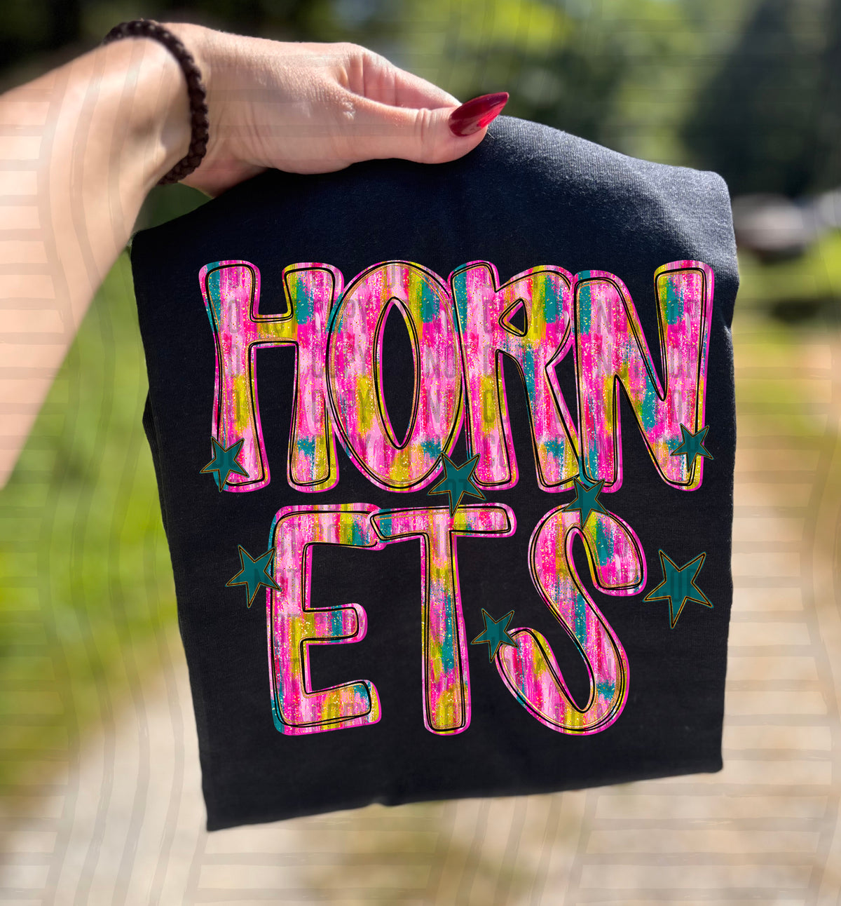 Hornets Pink Brushstroke (Caplinger) DTF Transfers