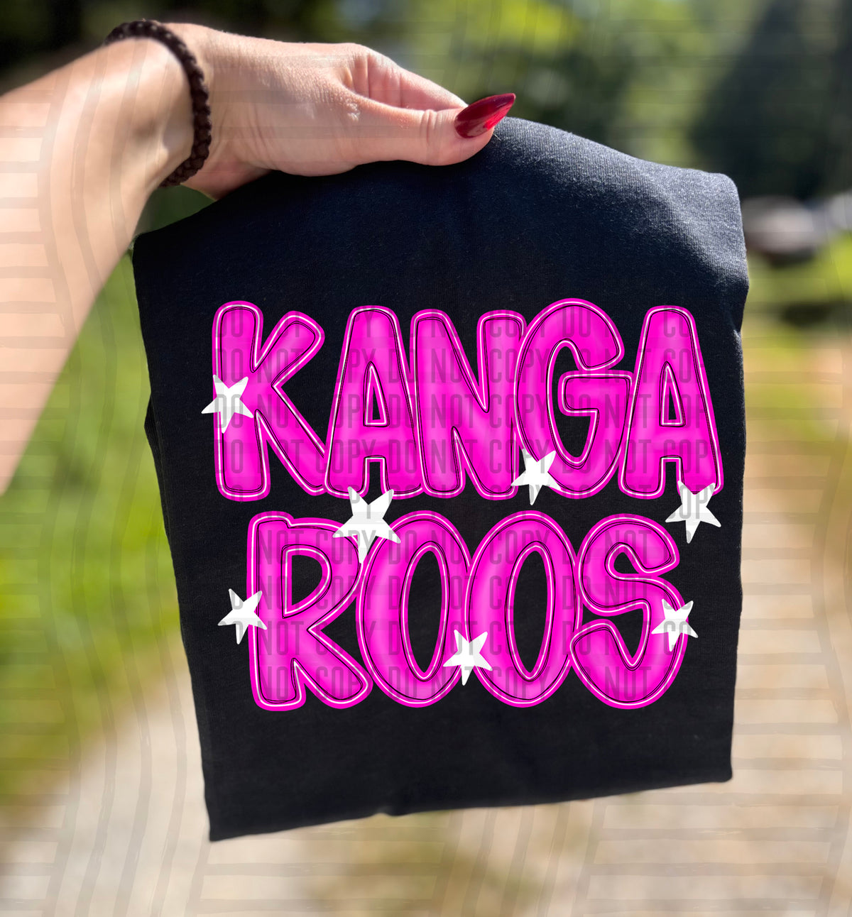 Kangaroos Pink And Preppy Split 112906 DTF transfer