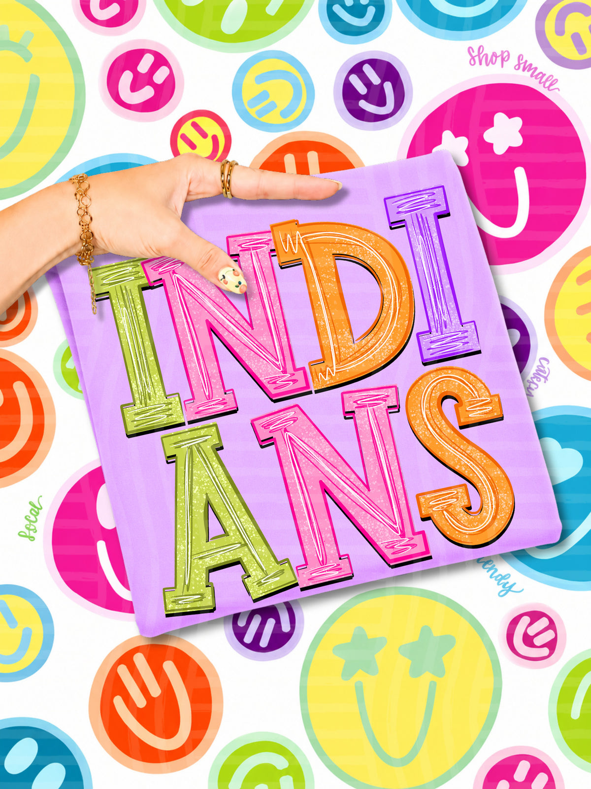 indians simply colorful stacked (Caplinger) DTF Transfer