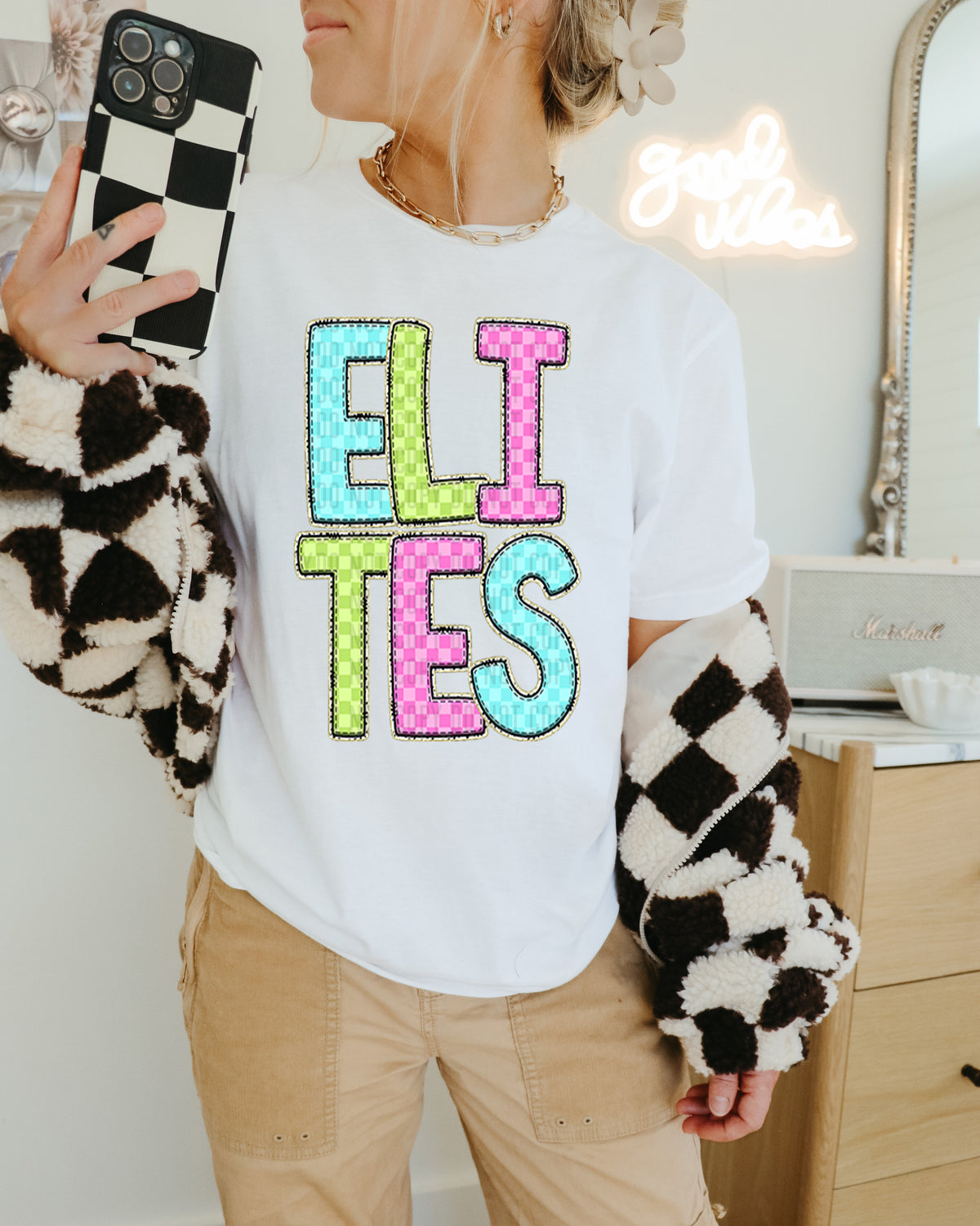 Elites Colorful Checkered (caplinger) DTF transfer