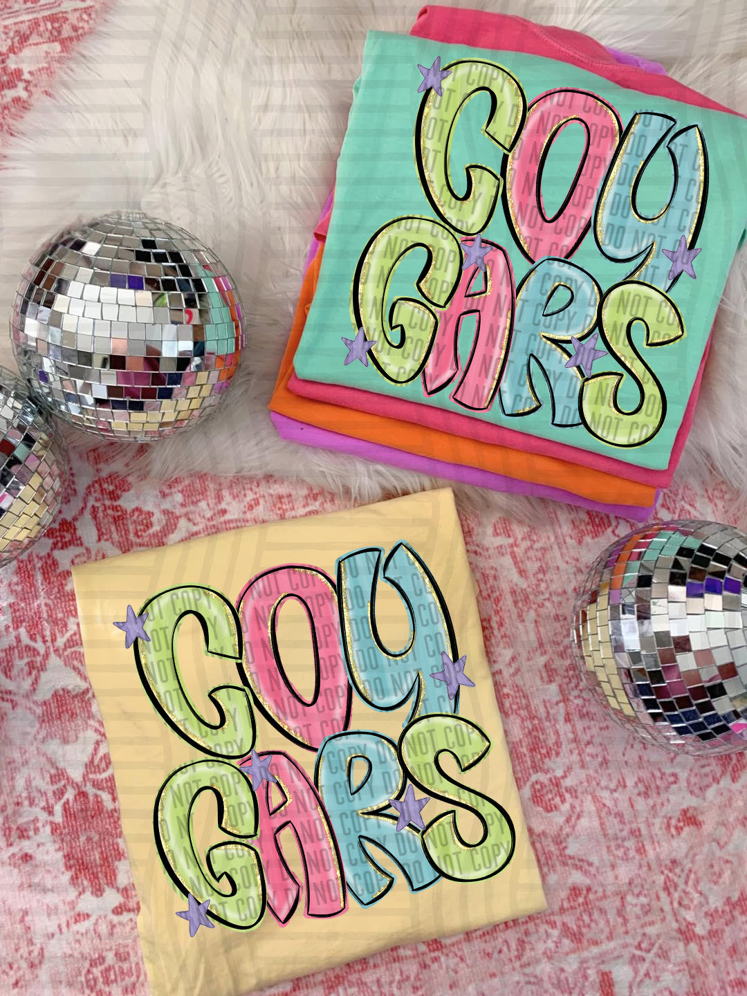Cougars Glittery & Preppy Mascots (Caplinger) DTF transfer