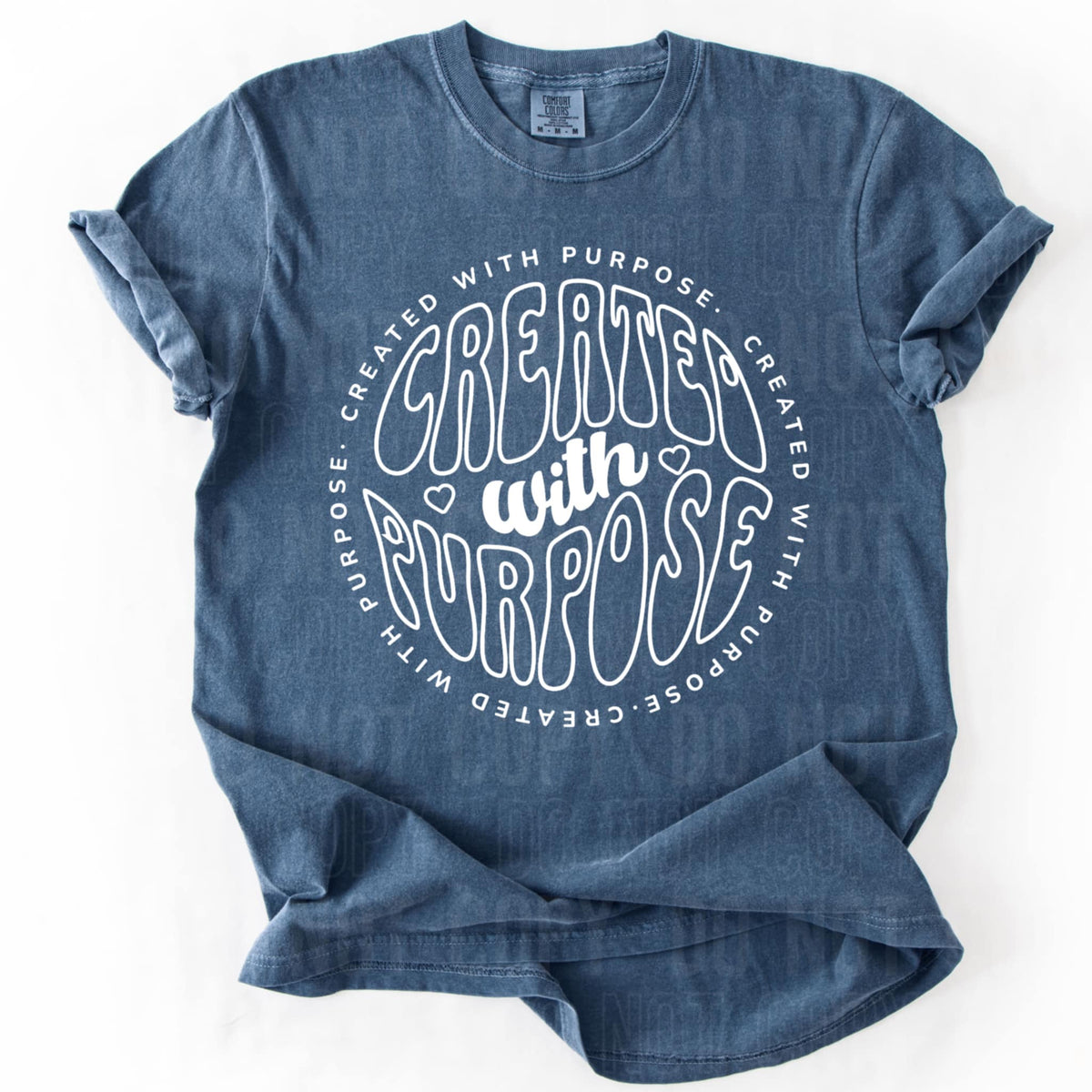 Created with purpose white circle 87212 DTF transfer