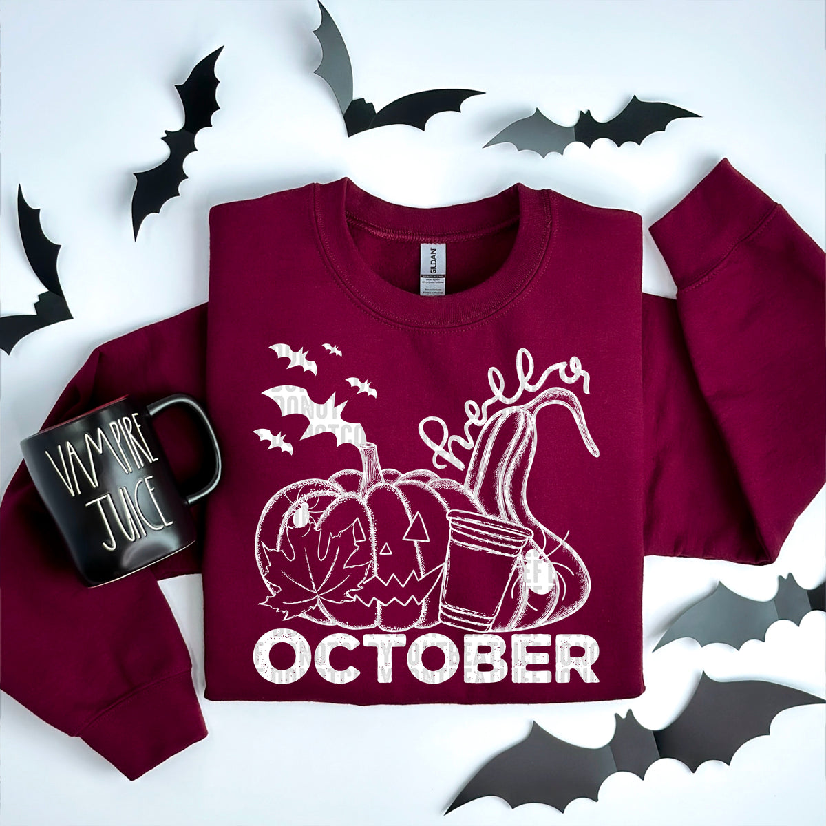 October items WHITE 103678 DTF transfer