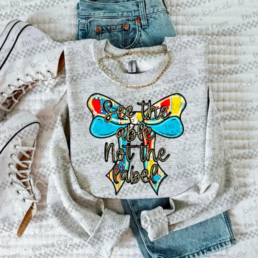 See the able not the label Autism bow (CMLD) 87113 DTF transfer