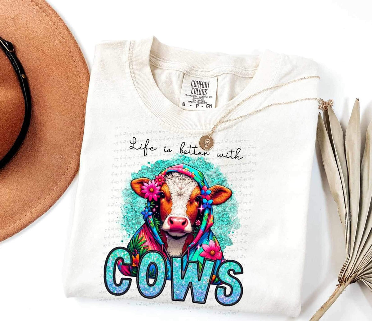 Life is better with cows 13901 DTF transfer