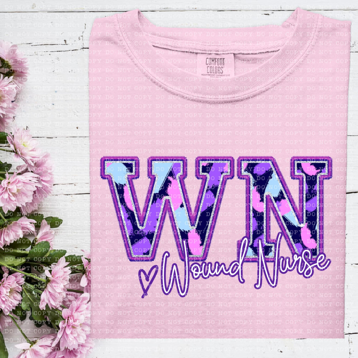 WN wound nurse purple brushstrokes (ECHT) 93979 DTF transfer