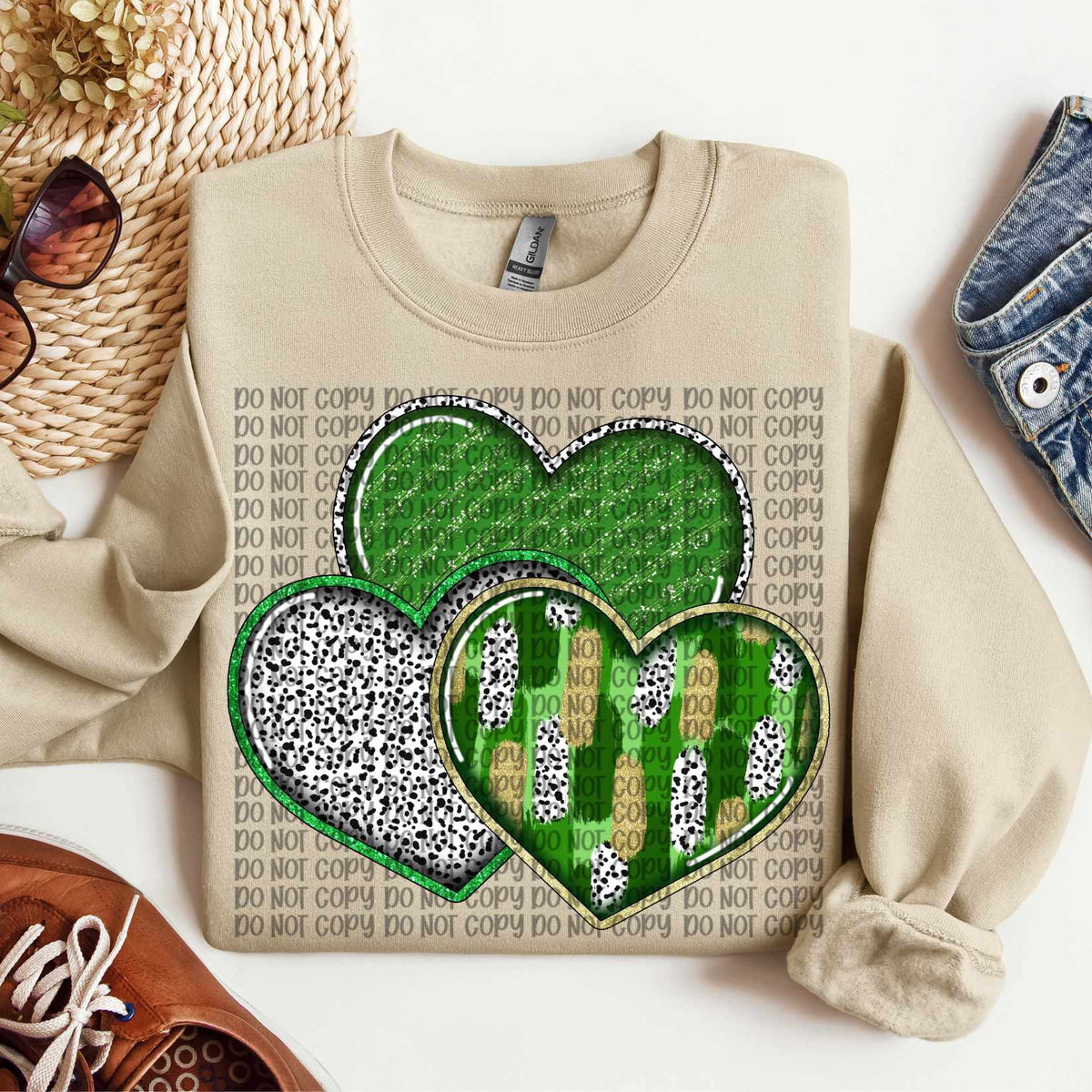 St Patrick’s triple hearts (VP) 80725 DTF transfer