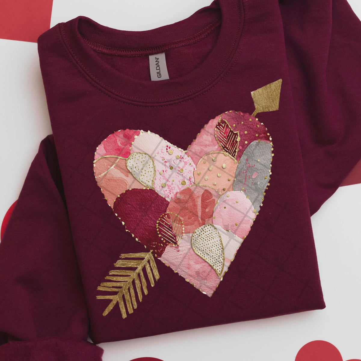 Patchwork heart and arrow (TTD) DTF Transfer