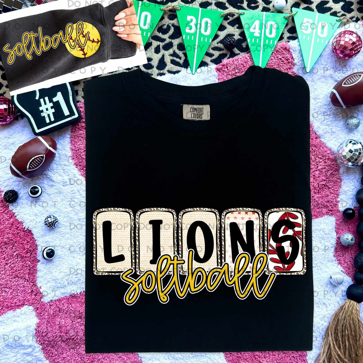 Lions Softball FRONT (caplinger) 82649 DTF transfer