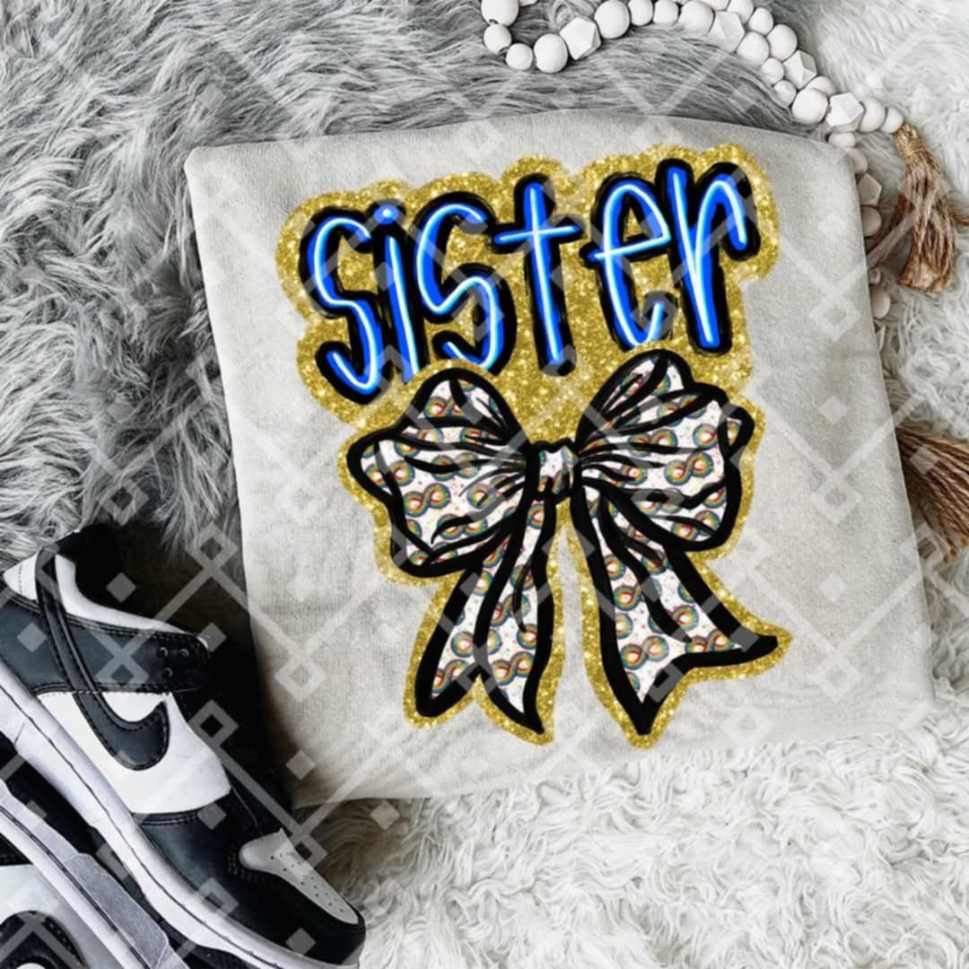 Sister autism bow (Crafti) 96606 DTF transfer
