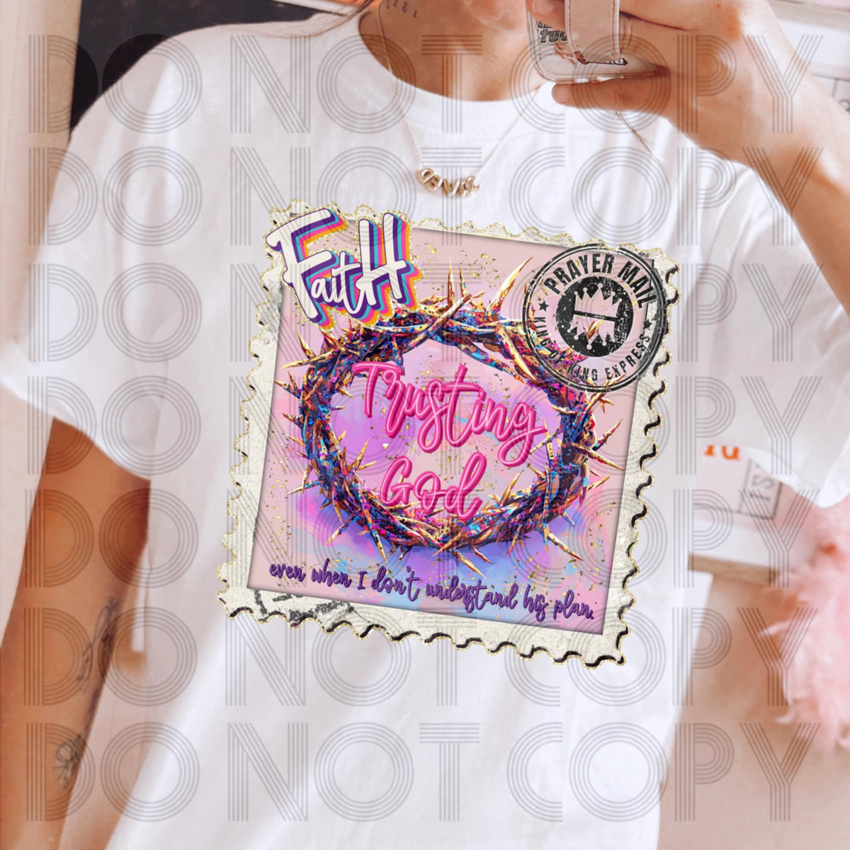 Faith Trusting God Prayer Mail stamp (renewed hope) DTF transfer