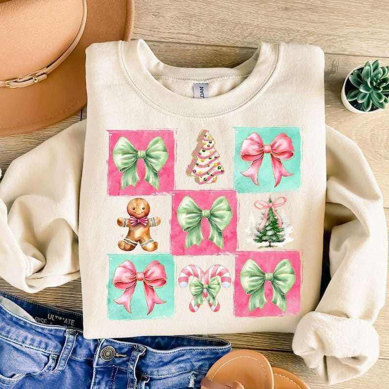 Christmas collage checkered blocks 67930 DTF transfer