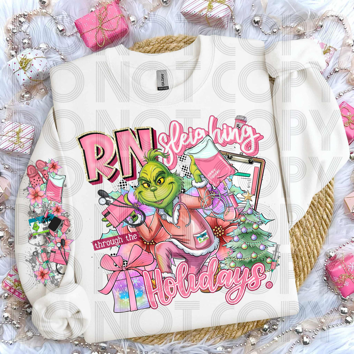 RN Sleighing through the holidays front only (SSD) 114452 DTF transfer