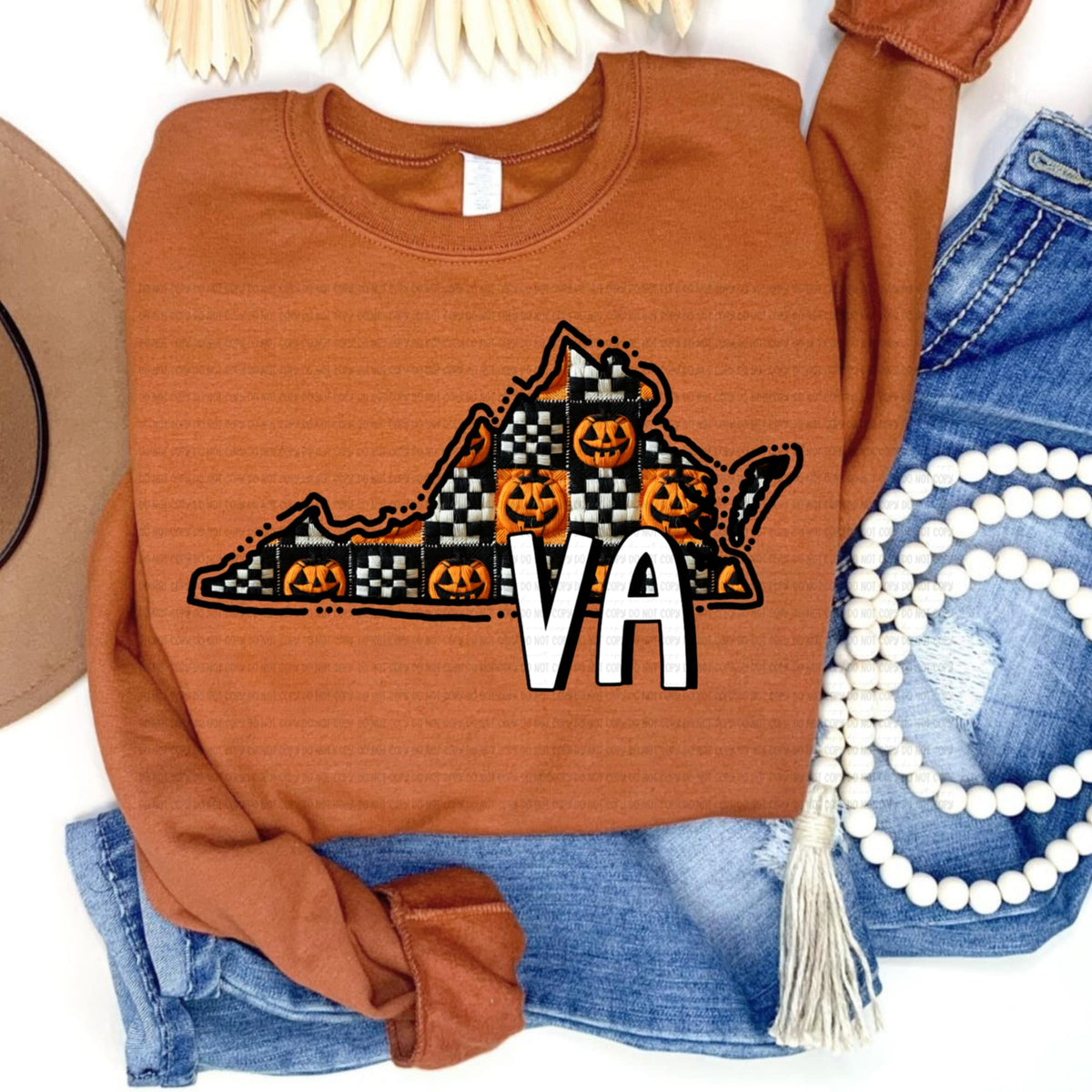 Virginia pumpkin checker REVEL DTF transfer