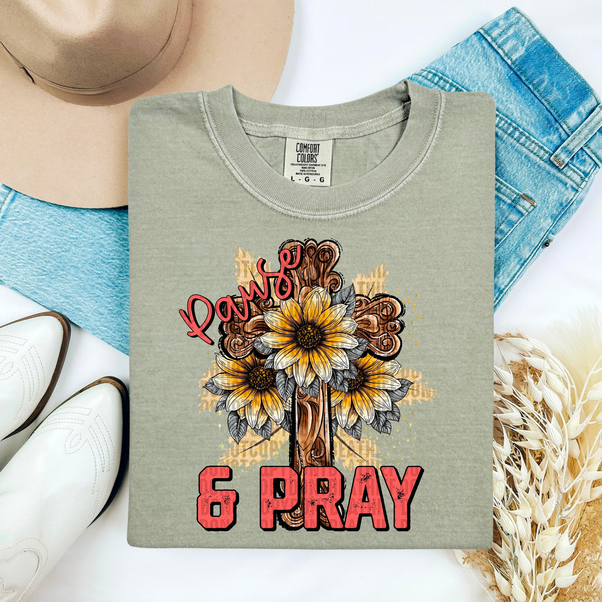 Praise & pray cross 103432 DTF transfer